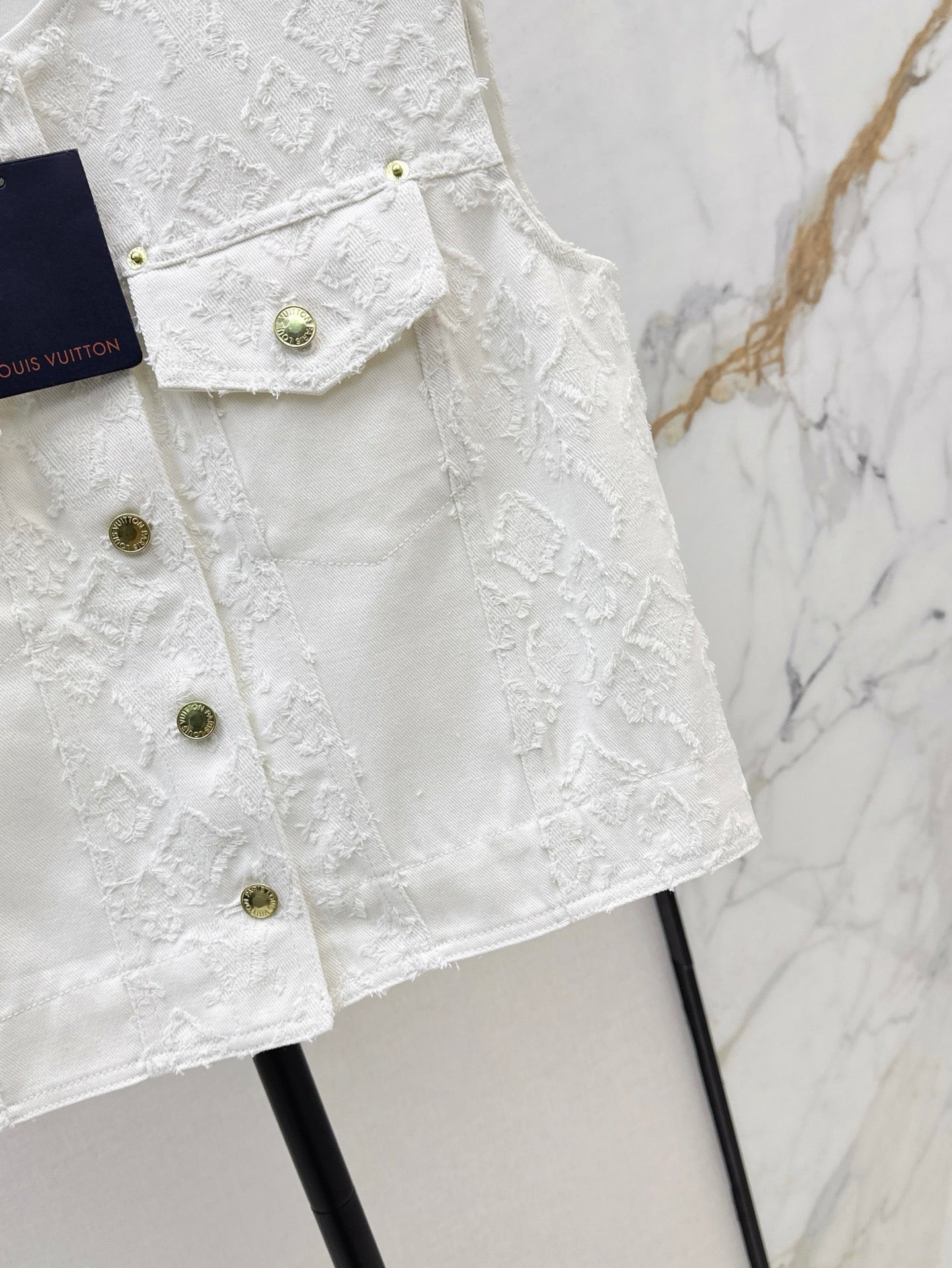 Loui* 25ss monogram jacquard denim vest