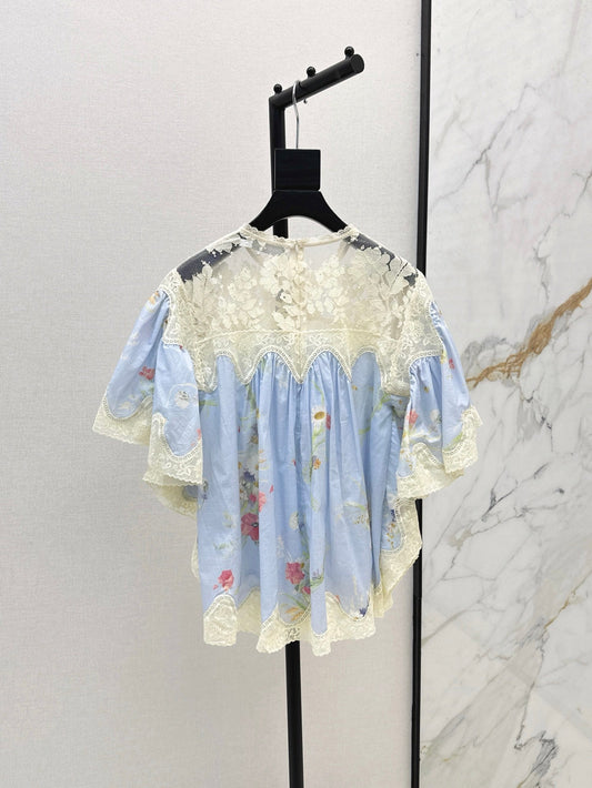 Zim* 25ss lace cape shirt