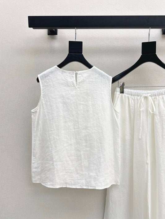 Lor*P 25ss embroidered linen suit