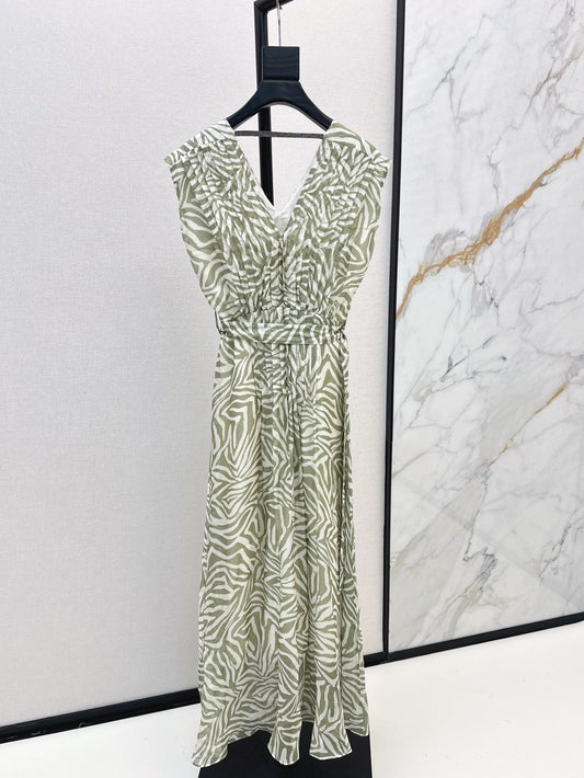 Brune*C V-neck silk long dress