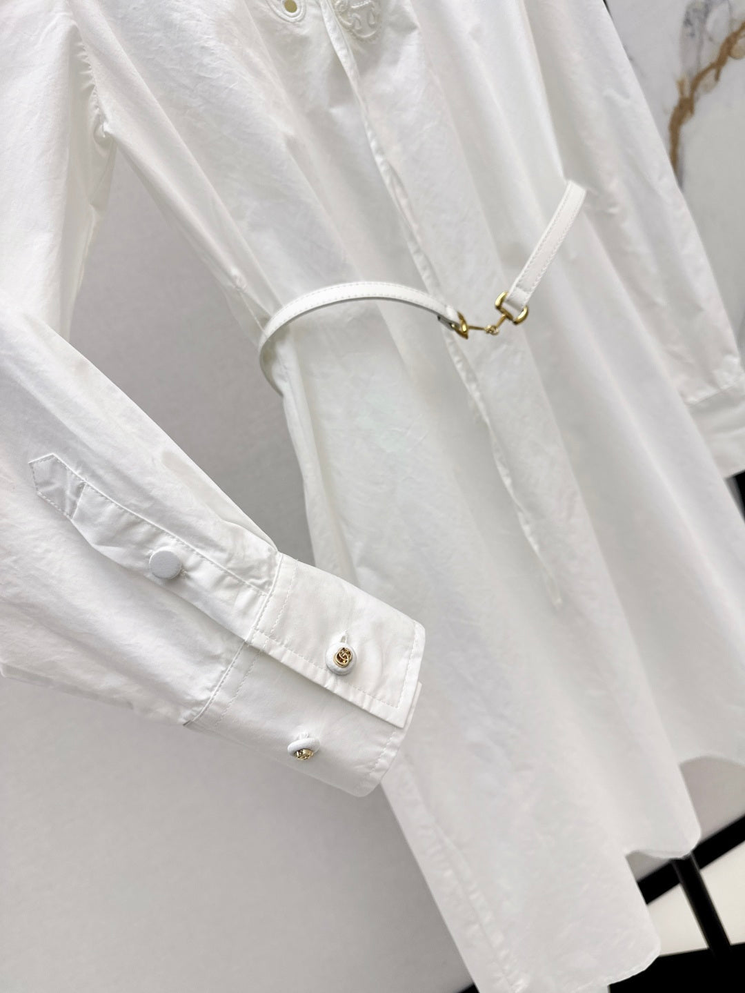 Gu* embroidered shirt dress