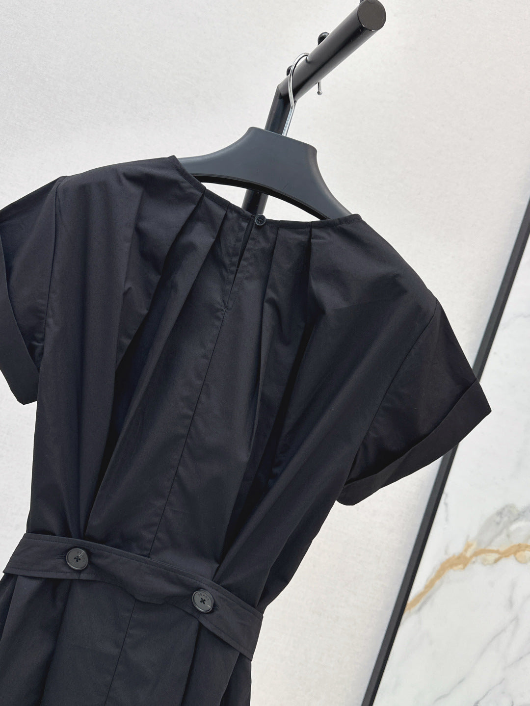 Pra* Re-nylon tied belt dress