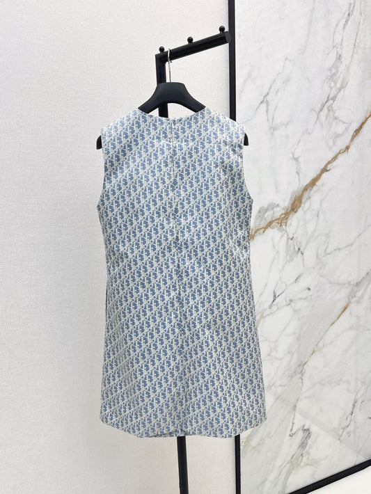 D*r 25ss oblique jacquard sleeveless dress