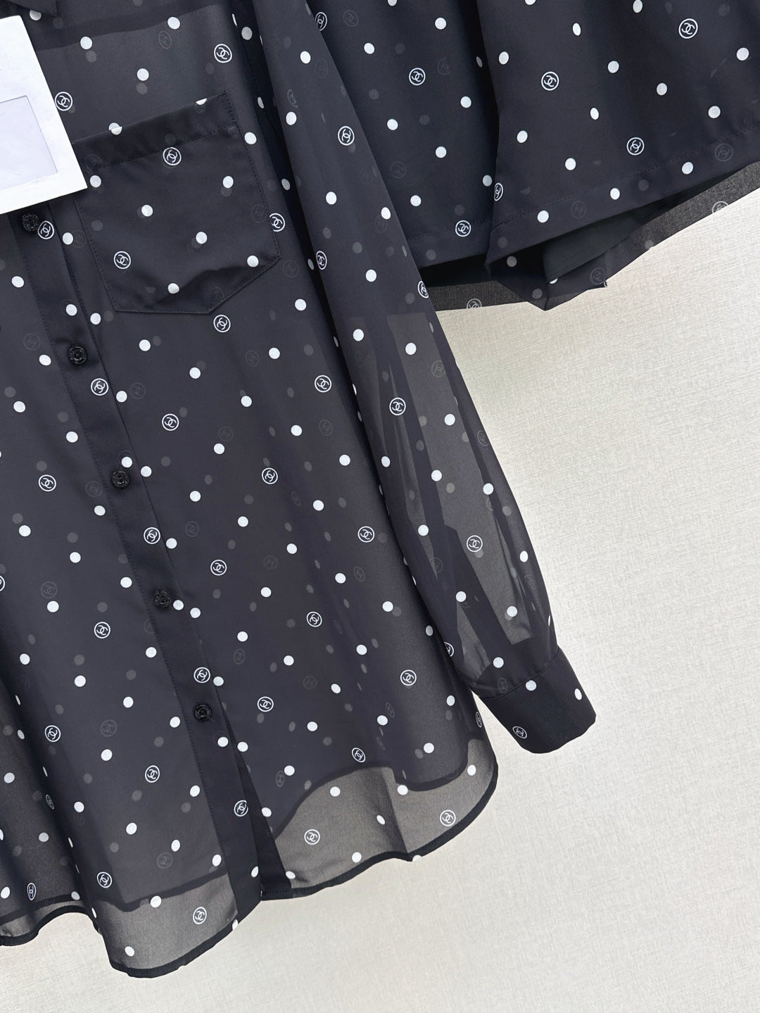 C*nel 25ss Slightly transparent shirt and shorts set