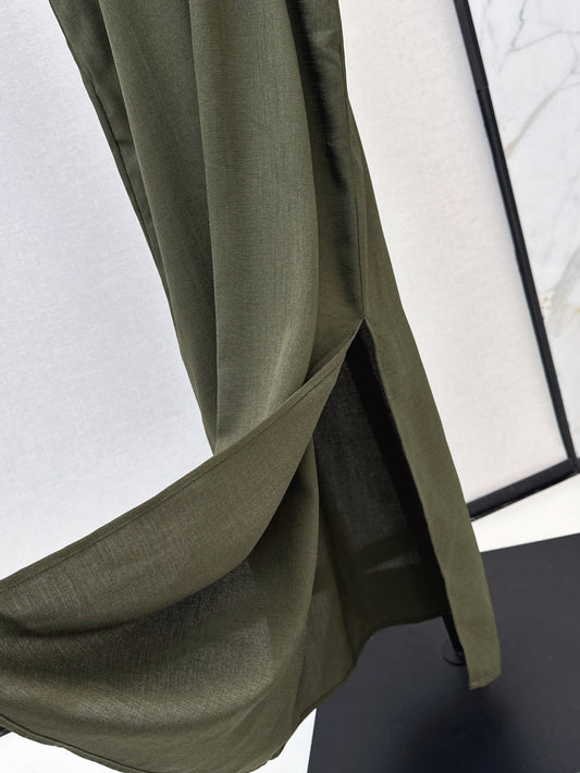 Lor*P 25ss linen-blend belted long dress