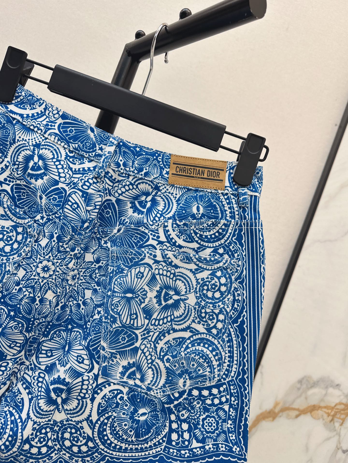 D*r 25ss Butterfly printed denim shorts