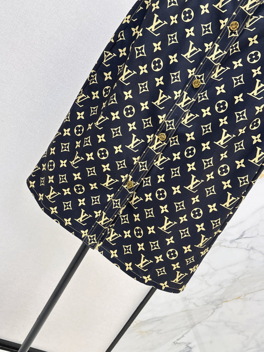 Loui* 25ss monogram printed straight skirt
