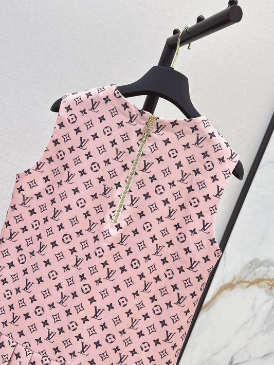 Loui* 25ss washed monogram pleat dress