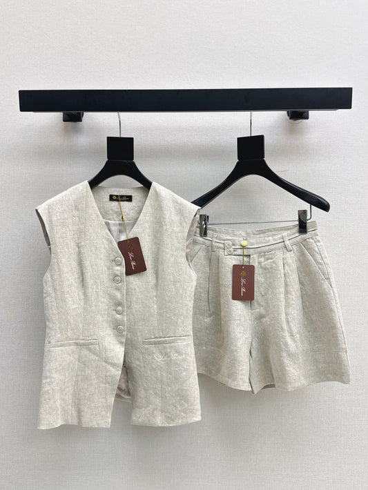 Lor*P 25ss embroidered linen vest