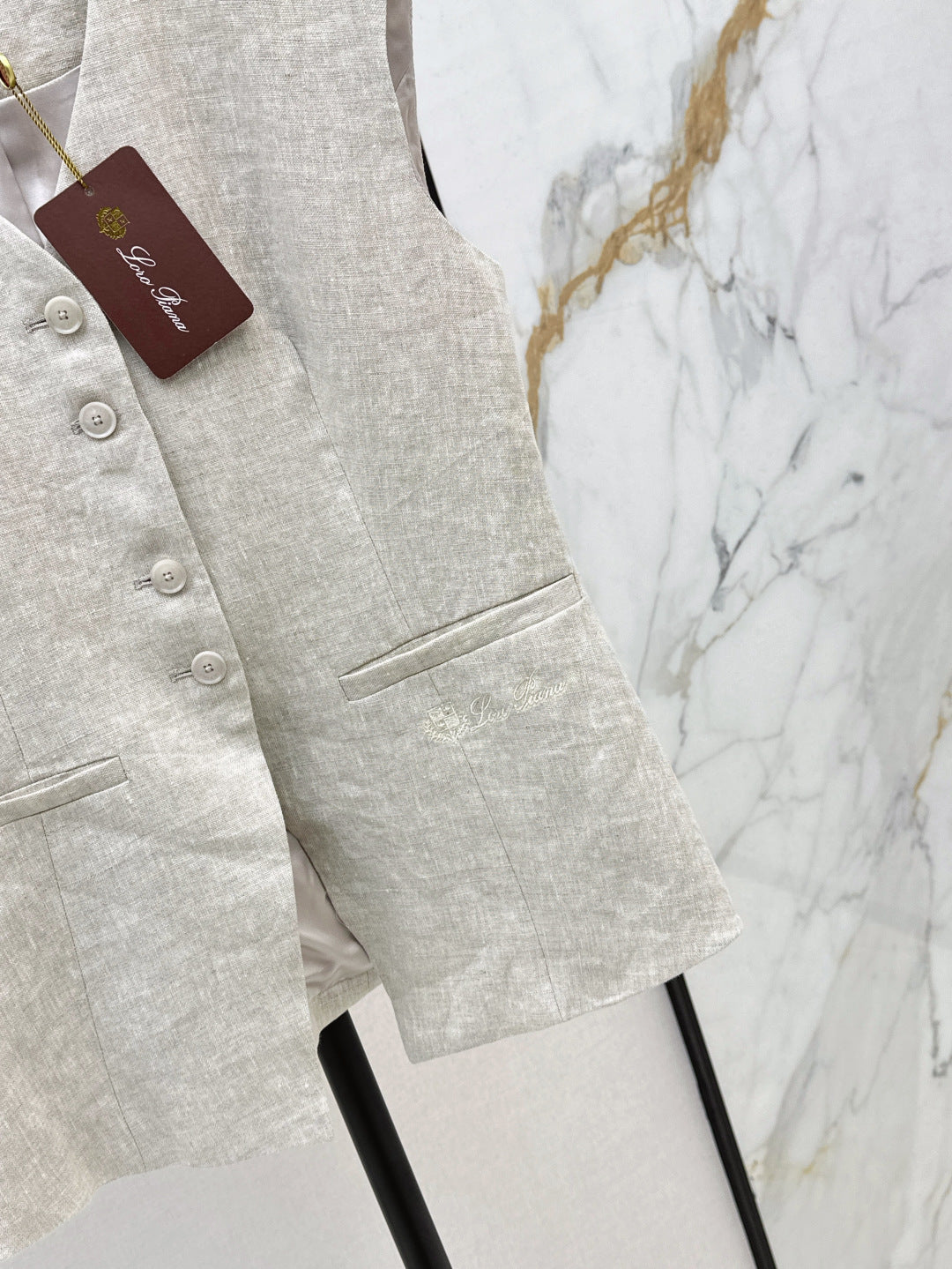 Lor*P 25ss embroidered linen vest