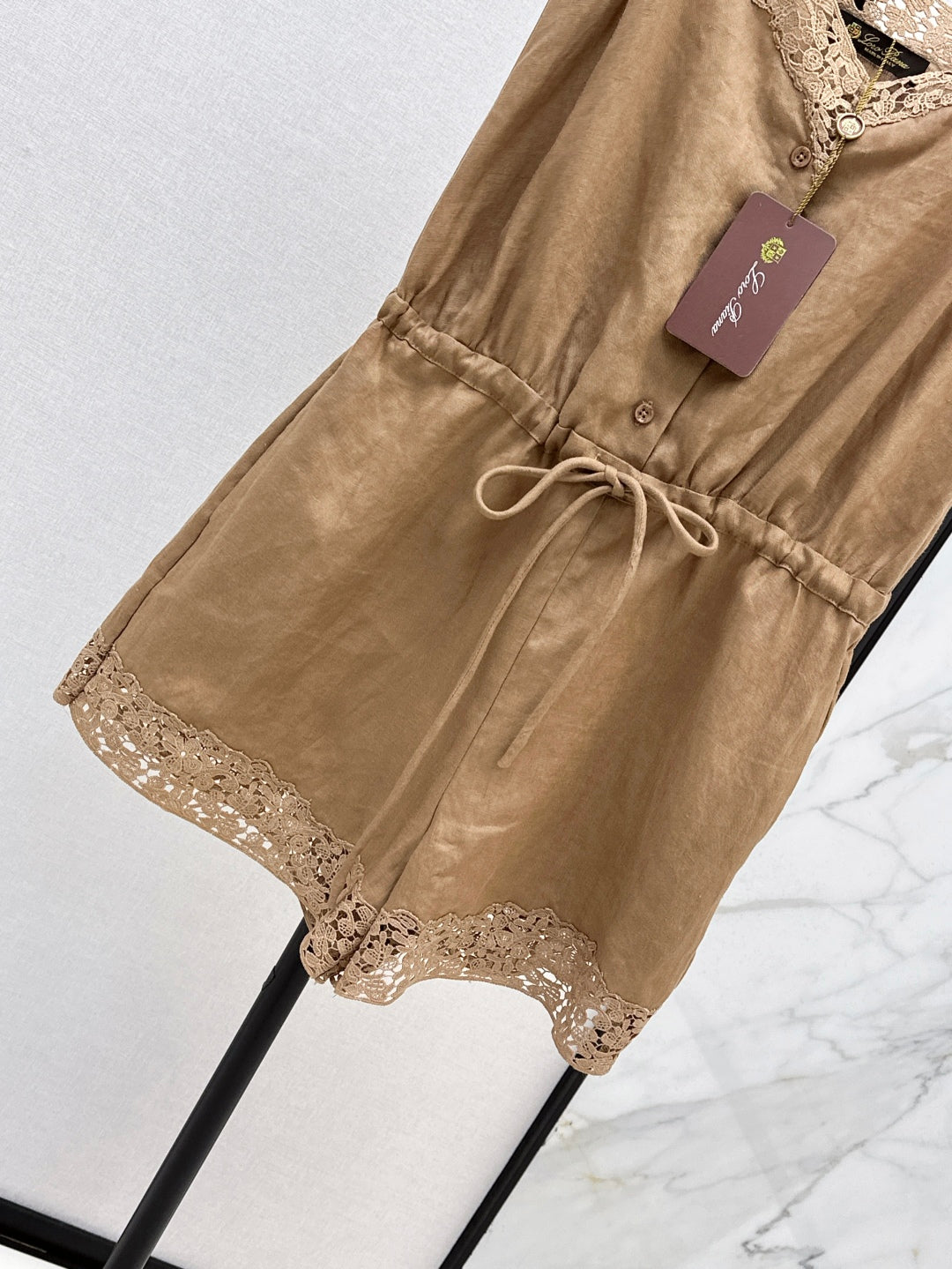 Lor*P 25ss lace trim slip jumpsuit