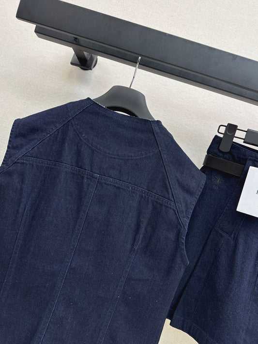 D*r 25ss denim vest and skirt set