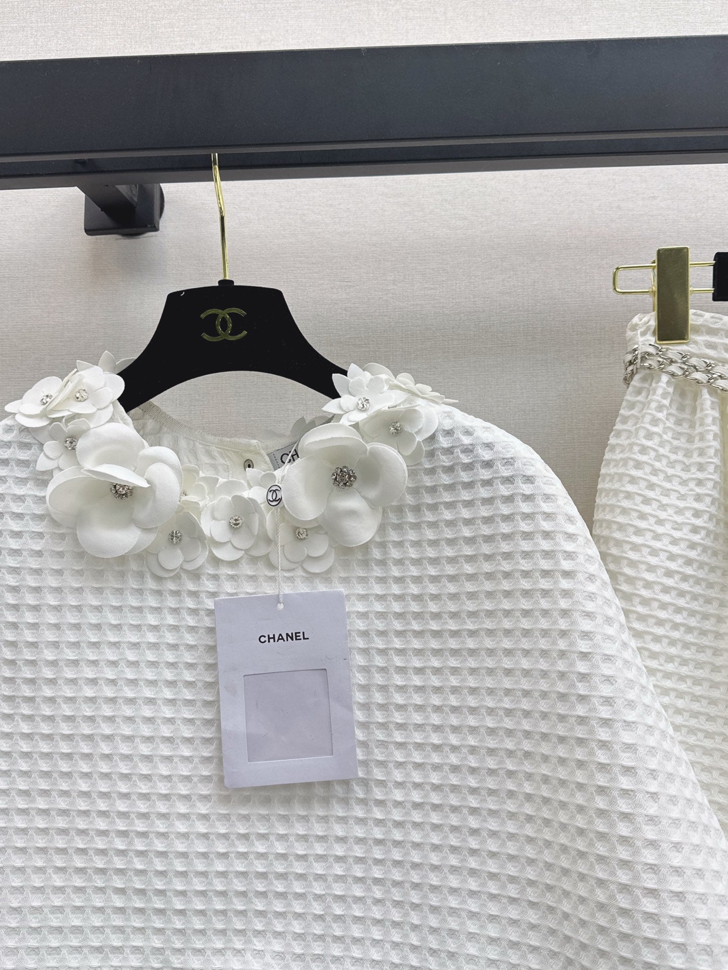 C*nel 25ss waffle tweed cape and skirt set