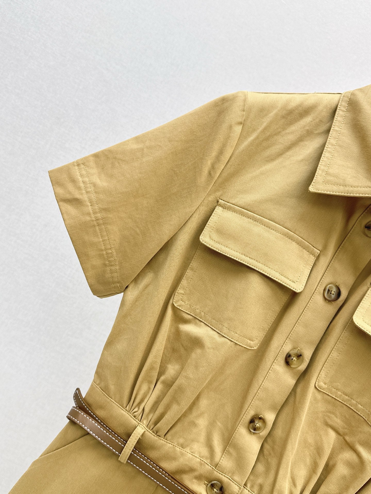 Herm* 25ss belted shirt dress