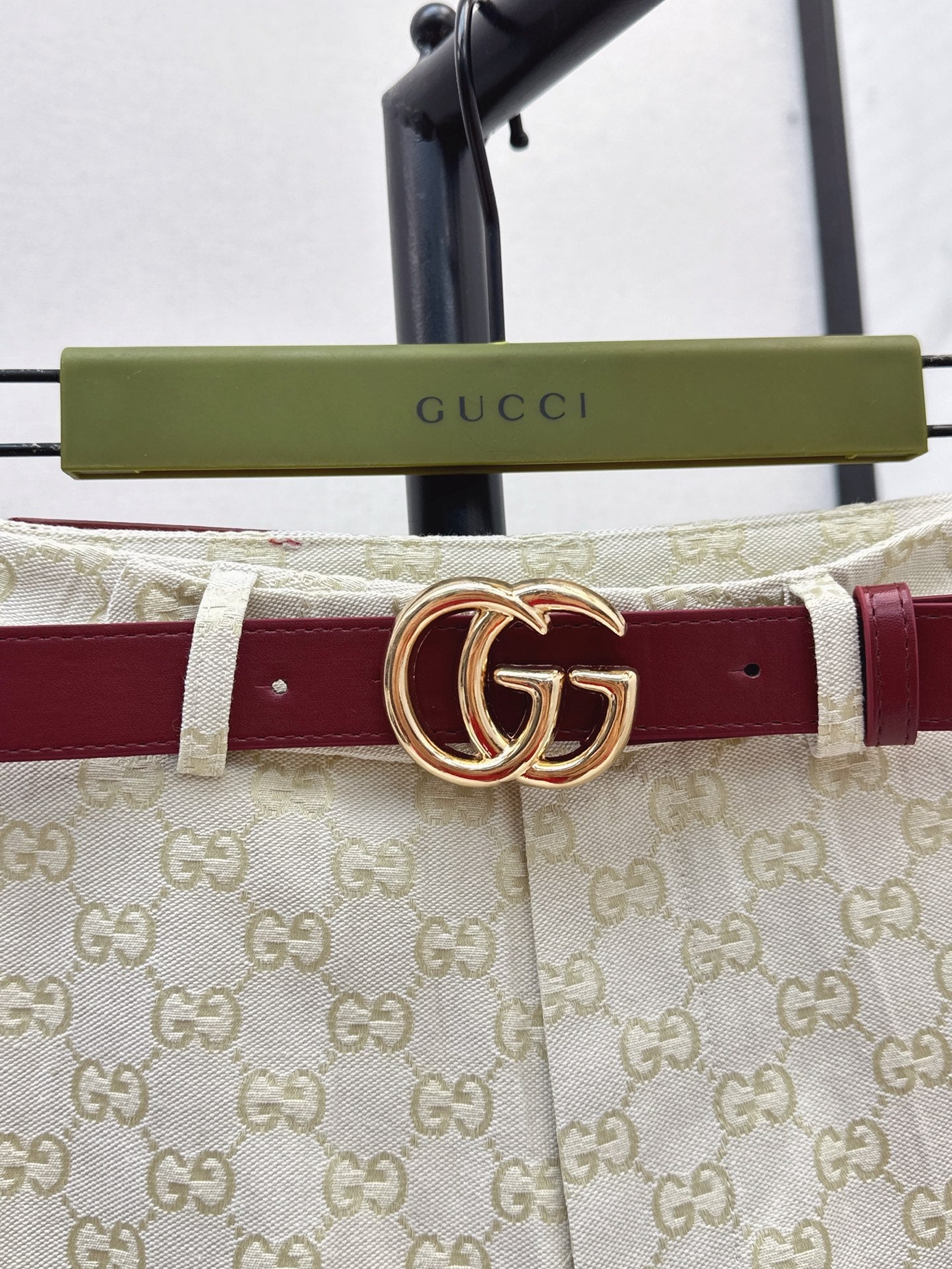 Gu* 25ss GG jacquard shorts with belt