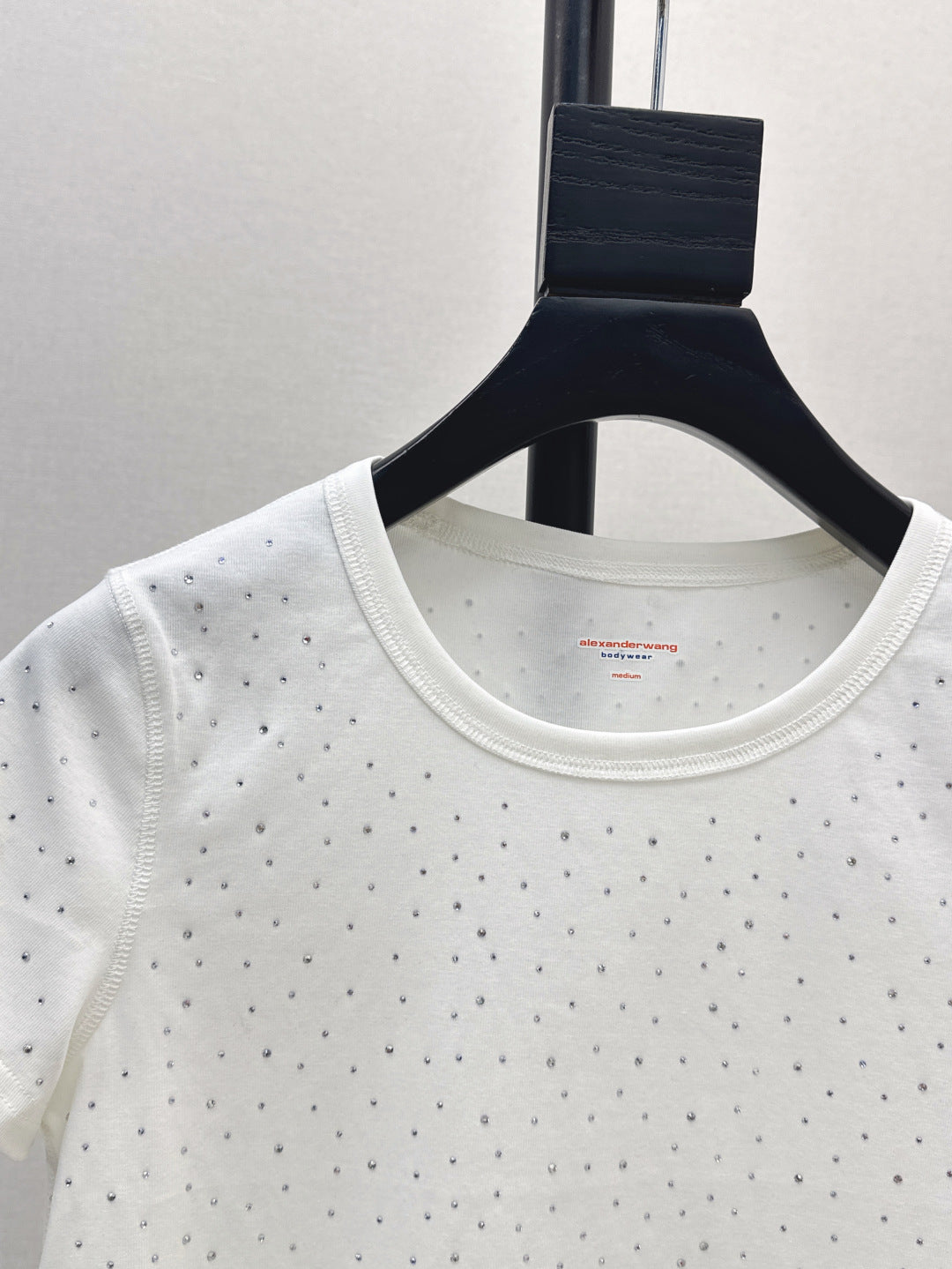 Wang* 25ss crystal hotfix cotton tee