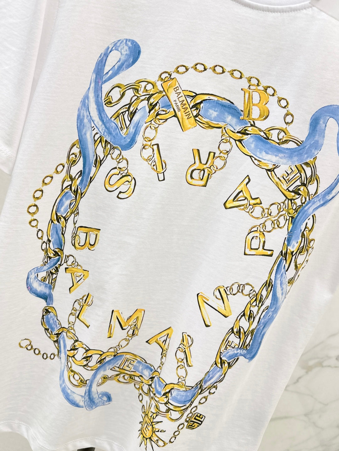 Balm* 25ss chain printed cotton t-shirt