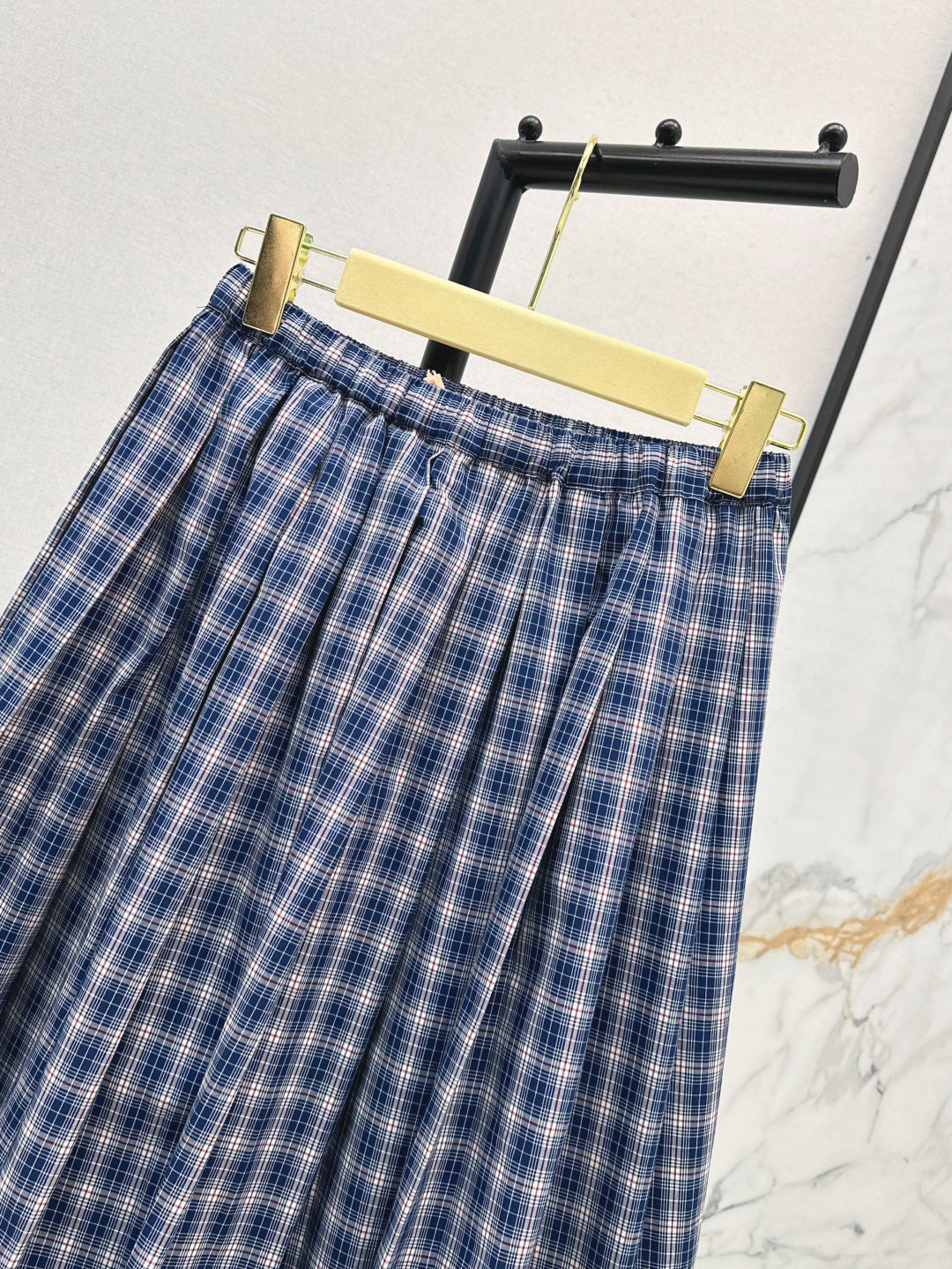 M*u 25ss check pleated skirt