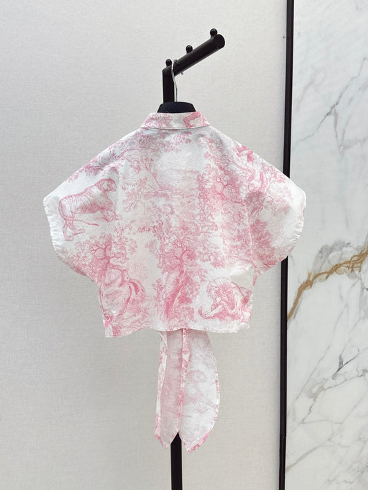 D*r 25ss tied cropped blouse