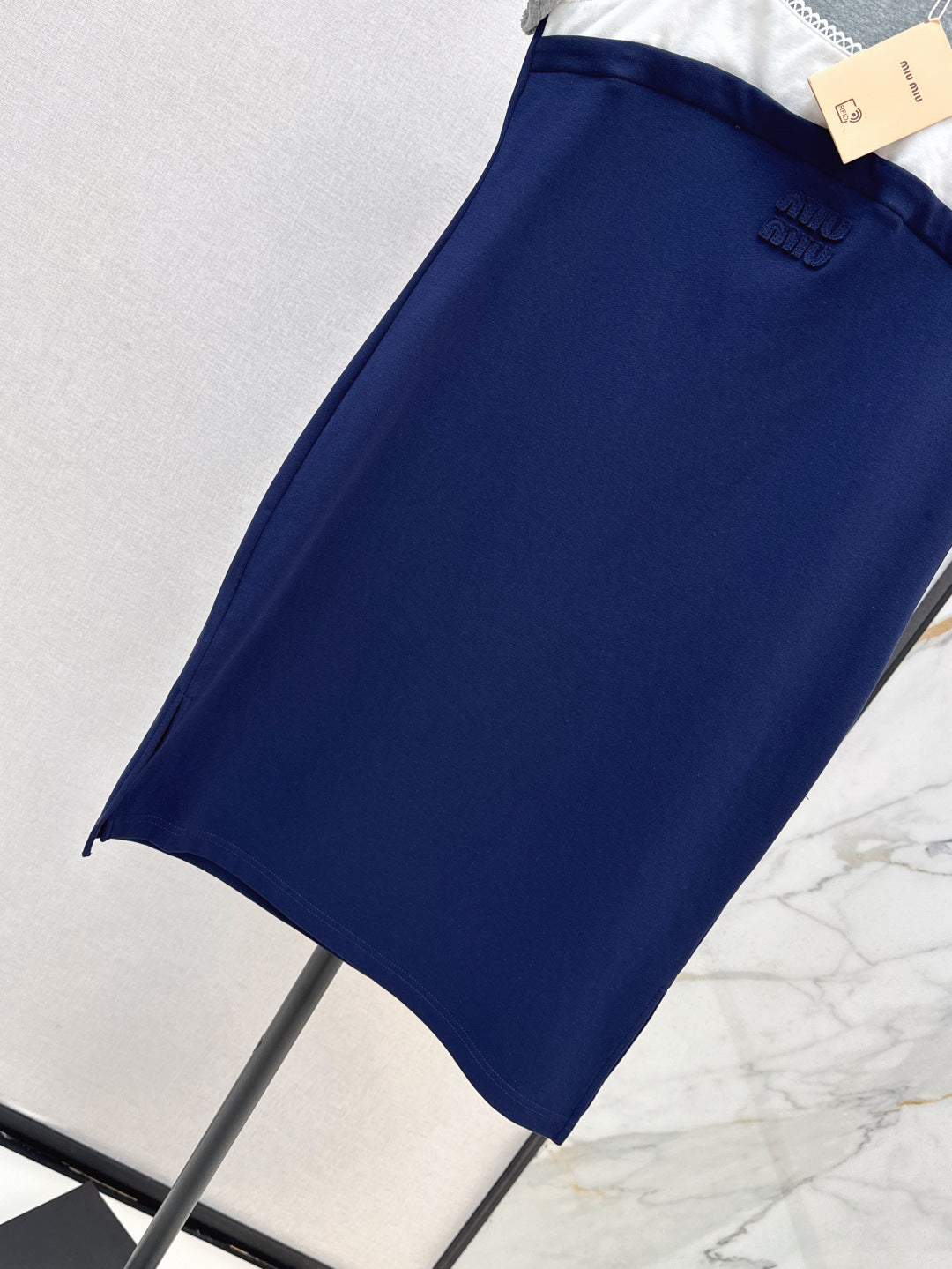 M*u 25ss fake two-pieces set tee dress