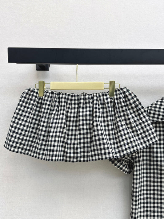 M*u 25ss checked cotton suit