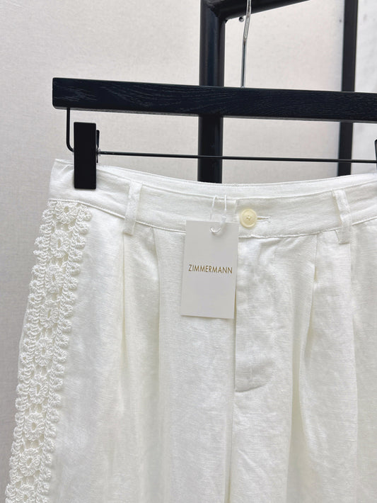 Zim* 25ss embroidered linen pants