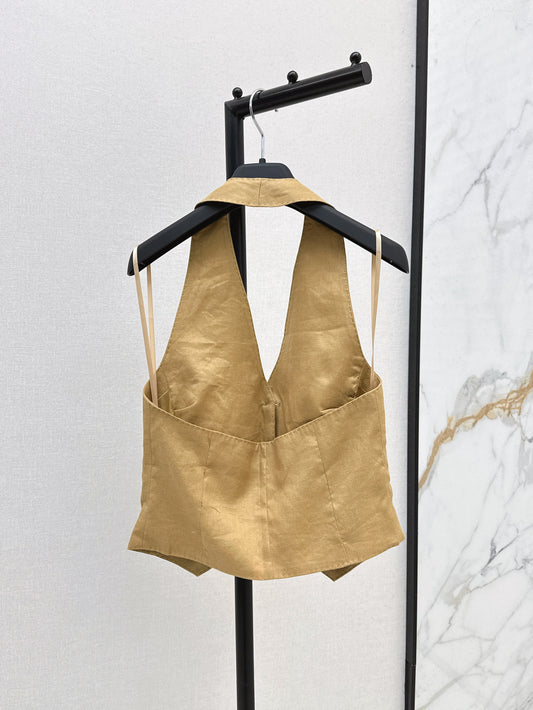 MaxM* 25ss linen halter vest