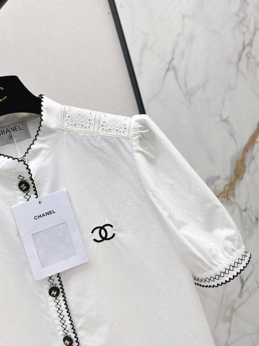 C*nel 25ss embroidered short-sleeve shirt