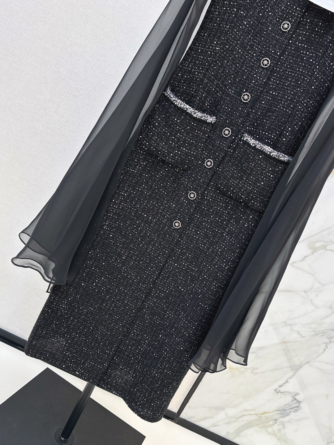 C*nel 25ss glittered tweed dress twinset