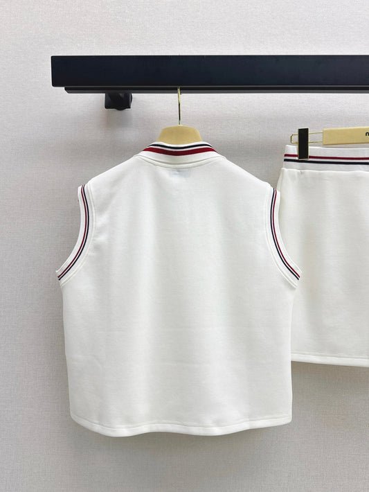M*u 25ss cotton sleeveless polo shirt and skirt set