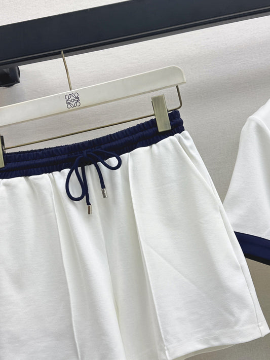 Low* 25ss color-block t-shirt and shorts set