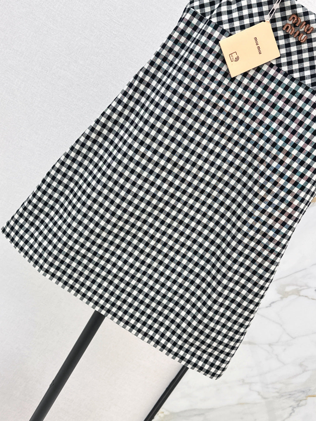 M*u 25ss check mini-dress