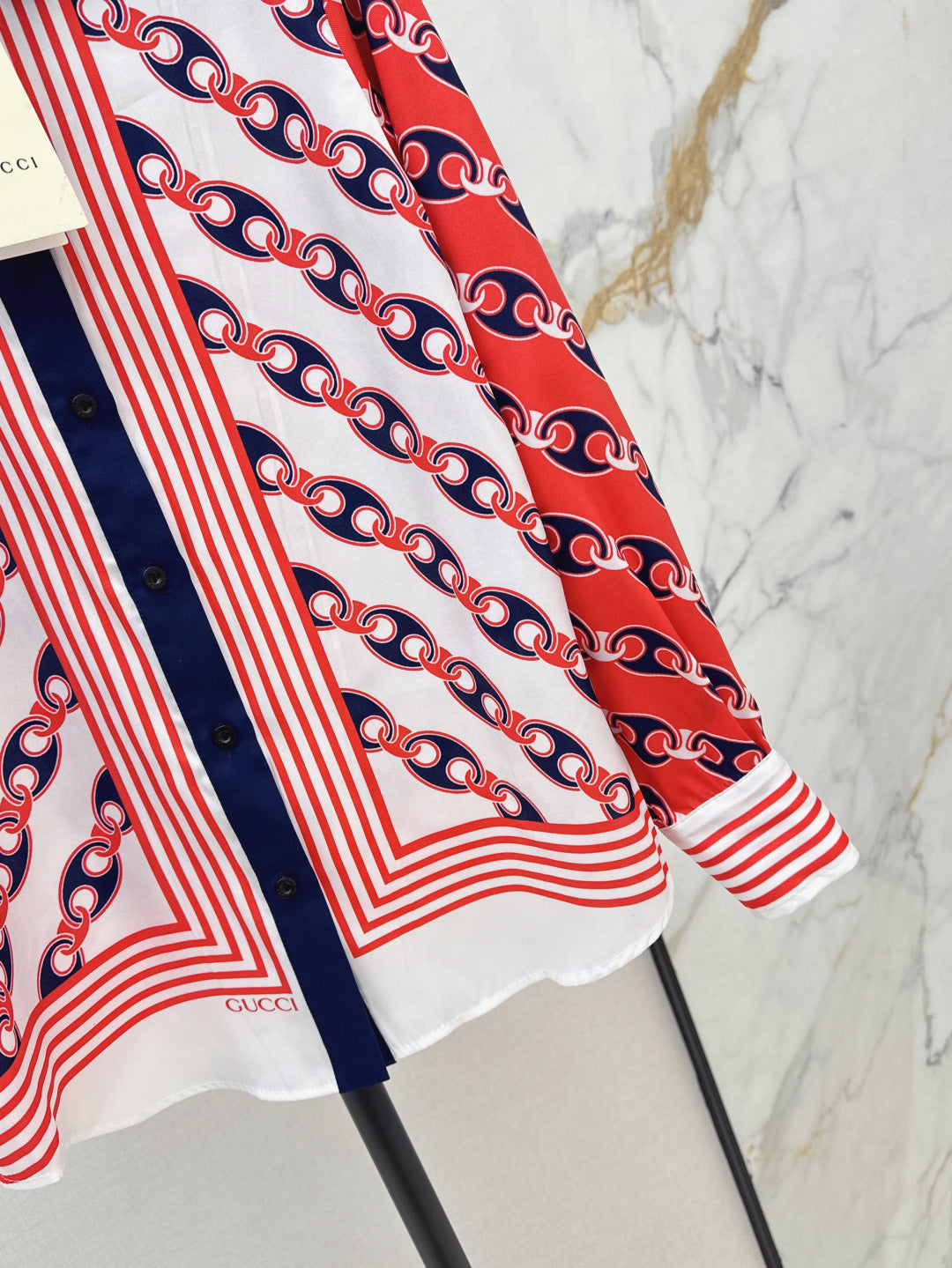 Gu* 25ss chain printed shirt