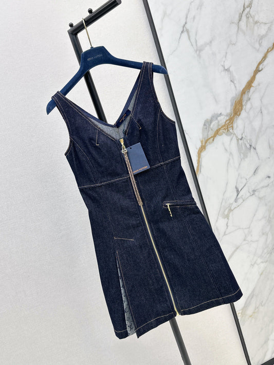 Loui* 25ss v-neck denim mini dress