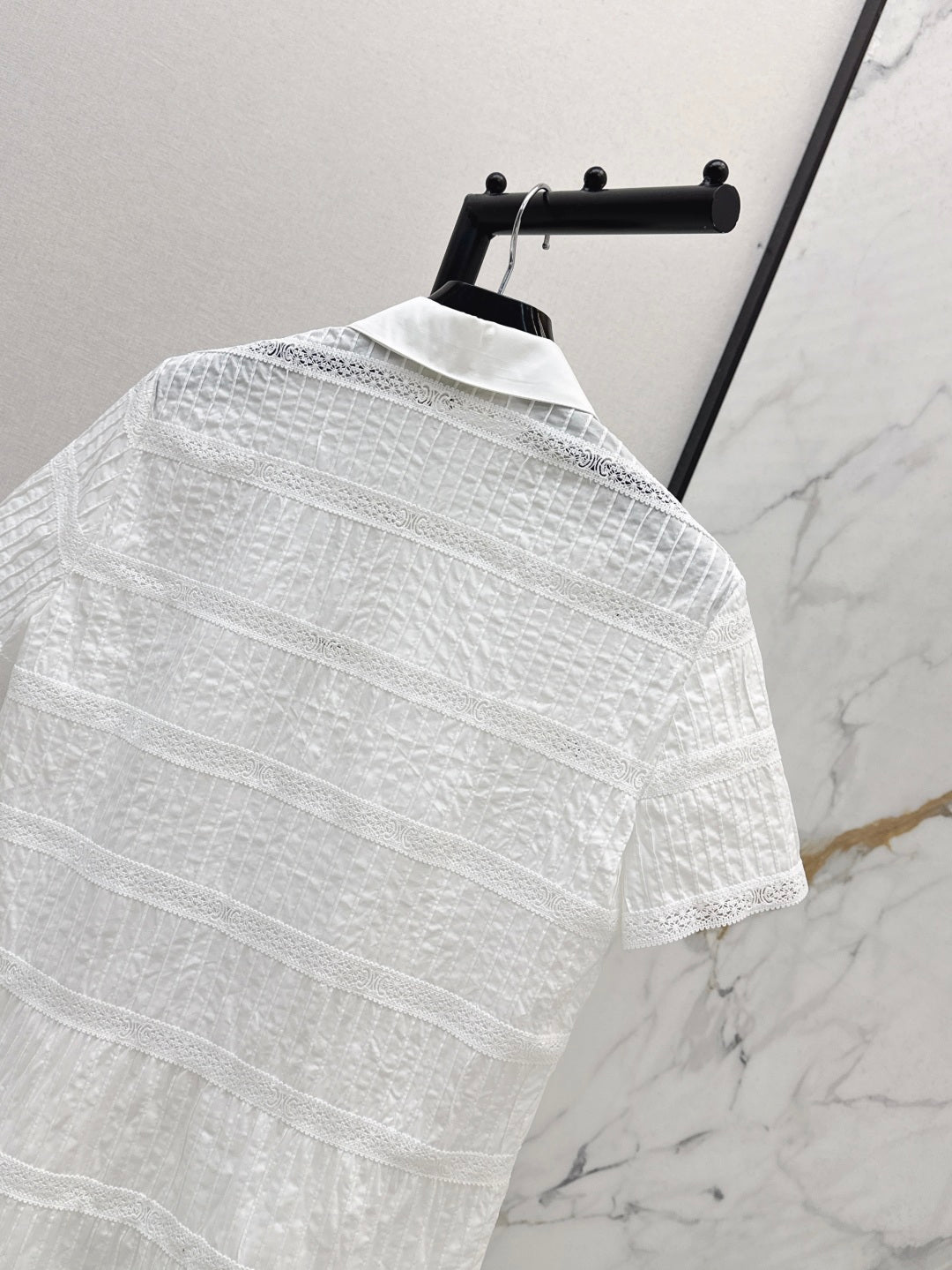 Cel* 25ss embroidered trim minidress