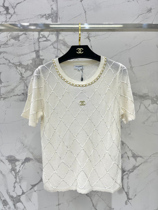 C*nel 25ss chain neck knit t-shirt