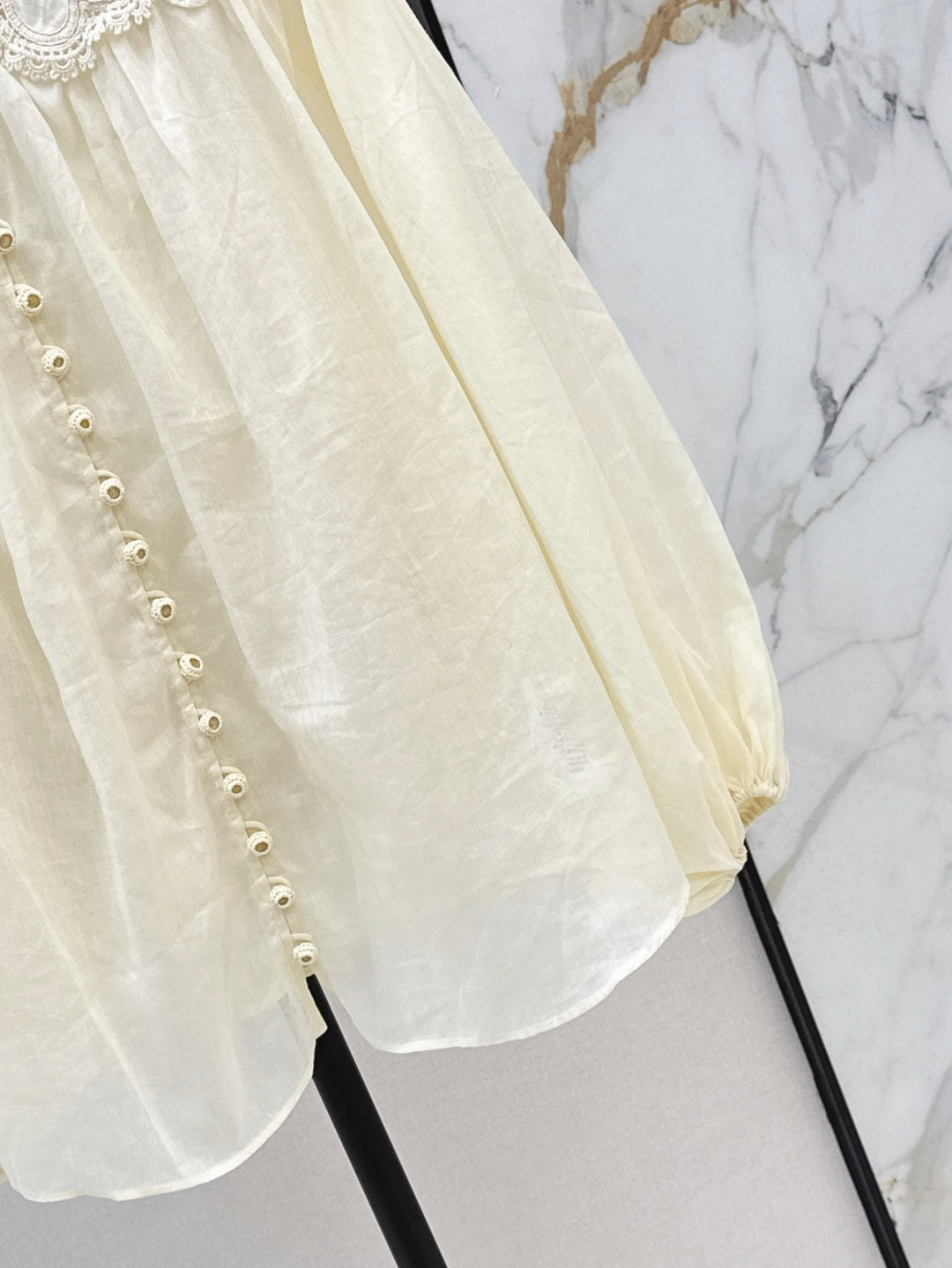 Zim* 25ss embroidered macrame shirt