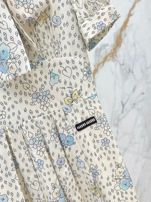 M*u 25ss floral print tied dress