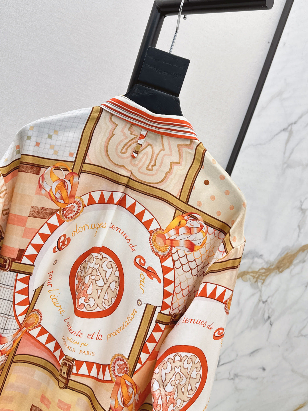 Herm* 25ss printed silk shirt