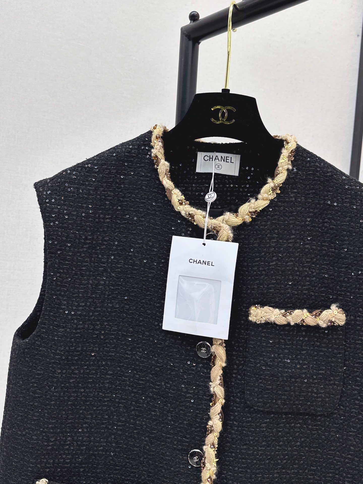 C*nel 25ss sequins tweed vest