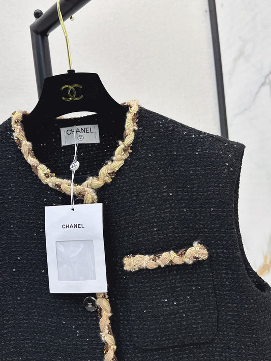 C*nel 25ss sequins tweed vest