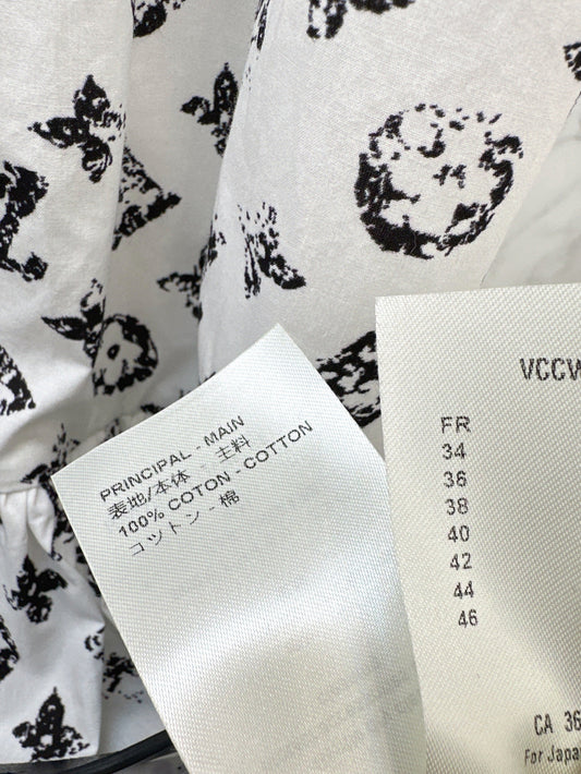 Loui* 25ss monogram cotton belted shirtdress