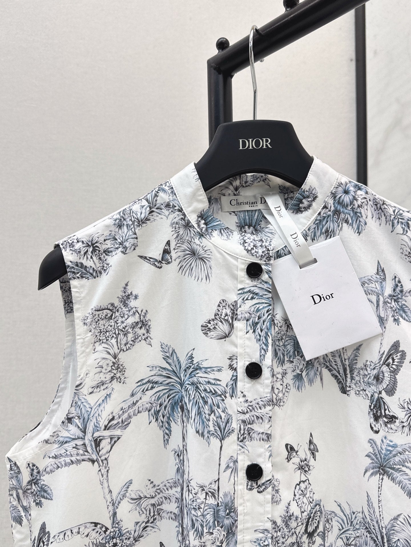 D*r 25ss print straight ruffled dress