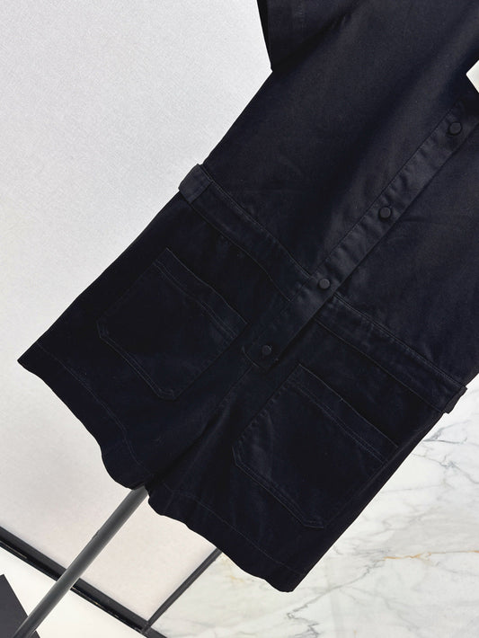 Gu* denim jumpsuit with horsebit