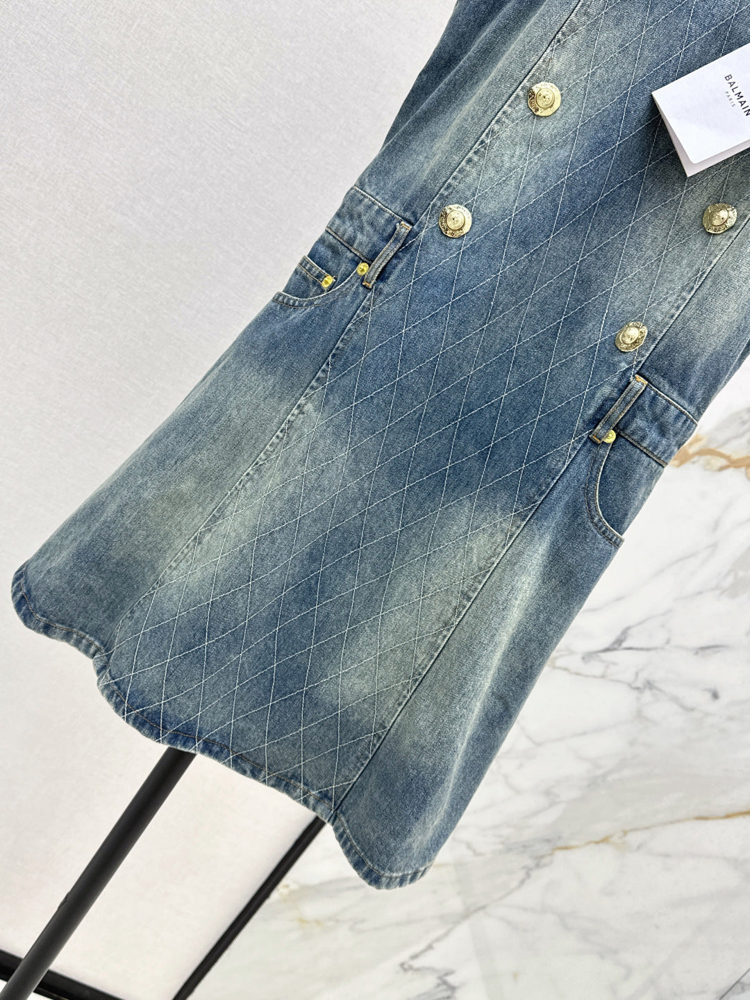 Balm* 25ss diamond denim dress
