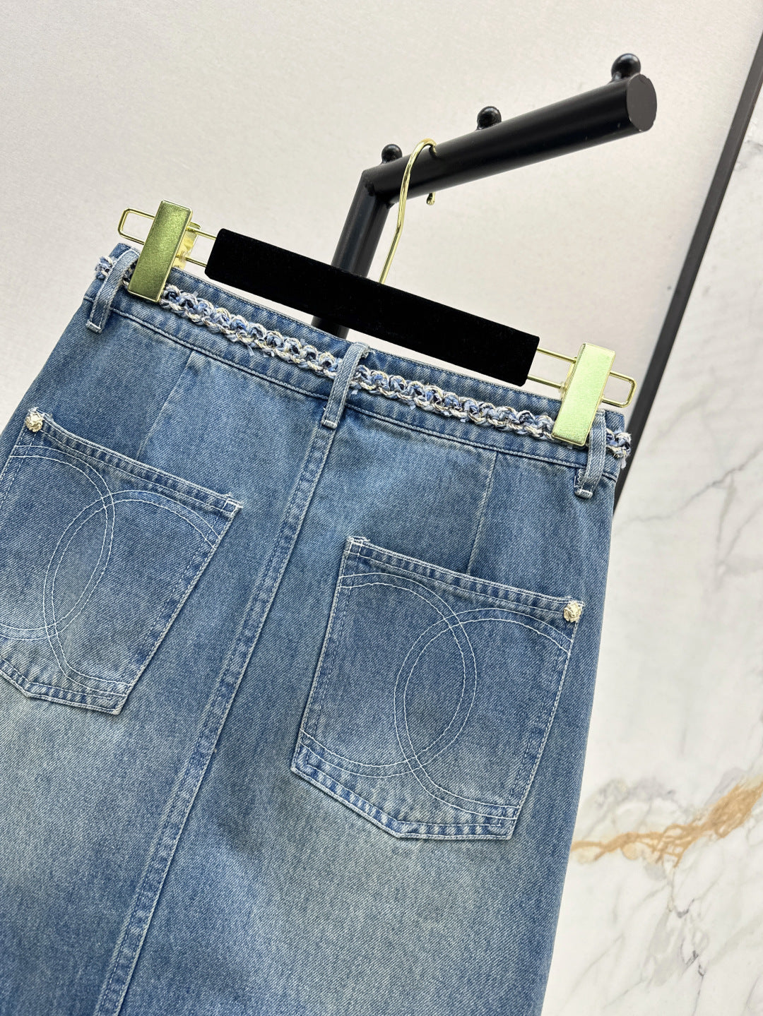 C*nel 25ss washed denim skirt