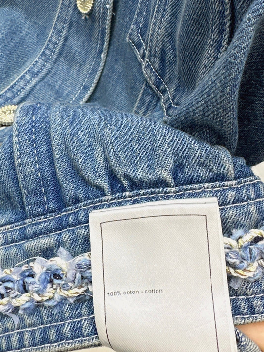 C*nel 25ss braided trim denim vest