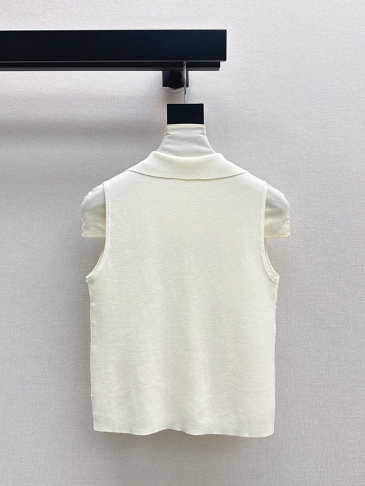 MaxM* 25ss jersey sleeveless polo shirt