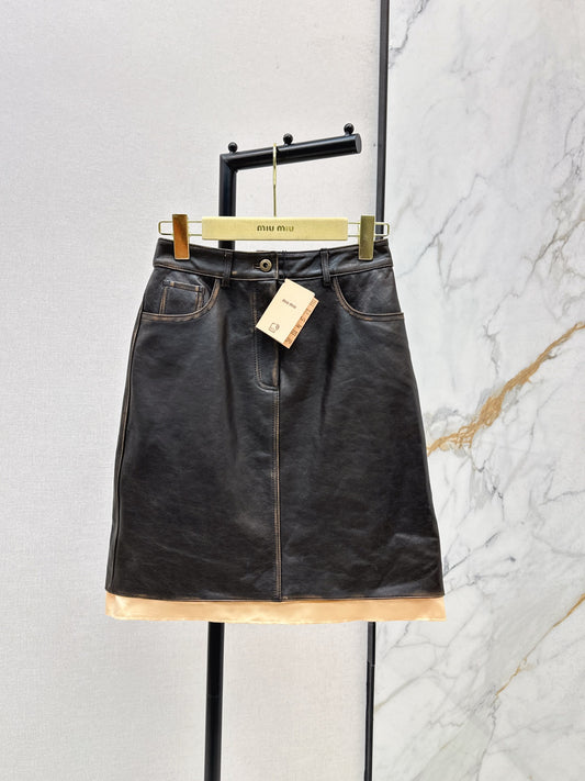 M*u 25fw leather skirt