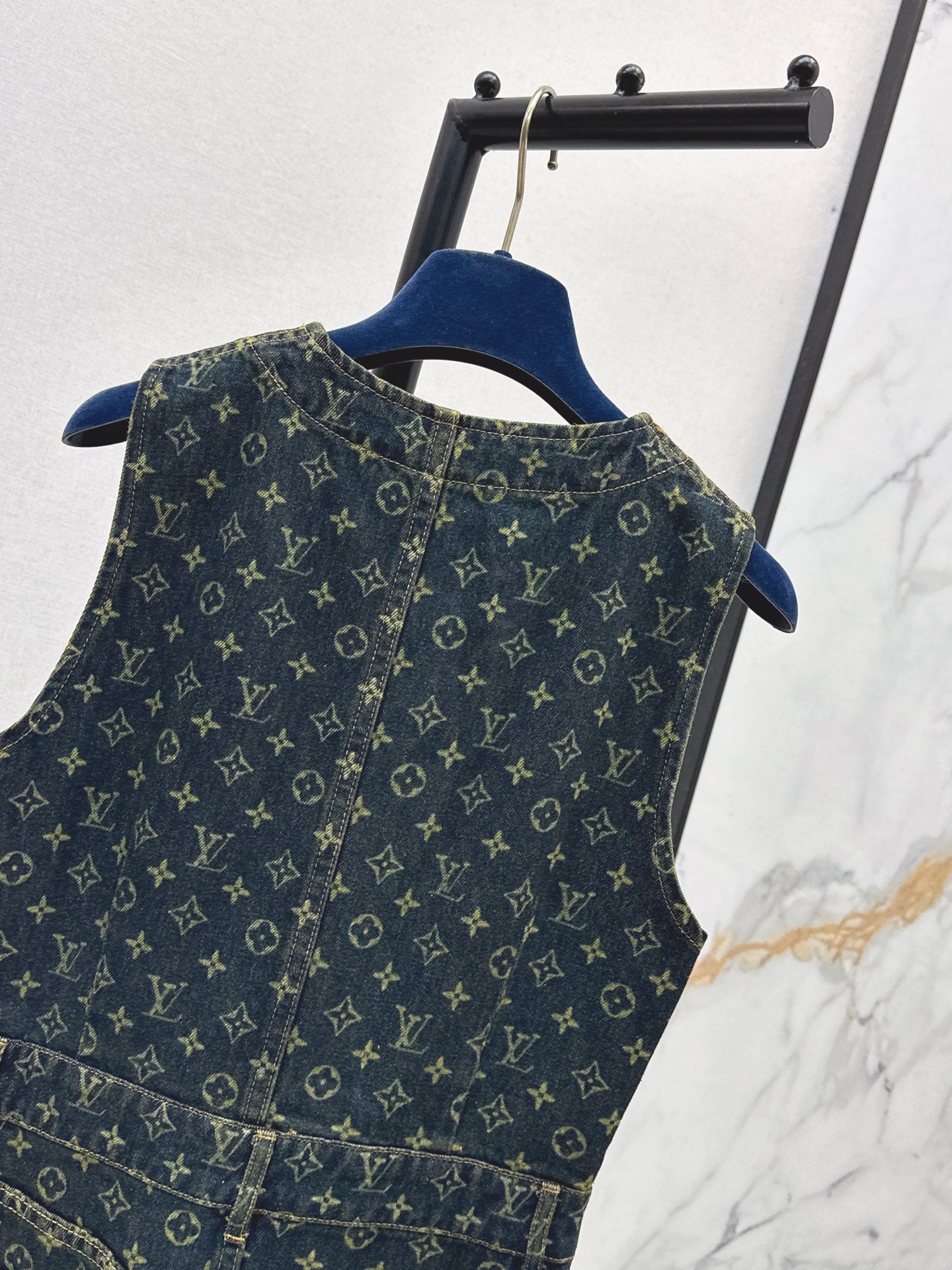 Loui* 25fw denim vest dress